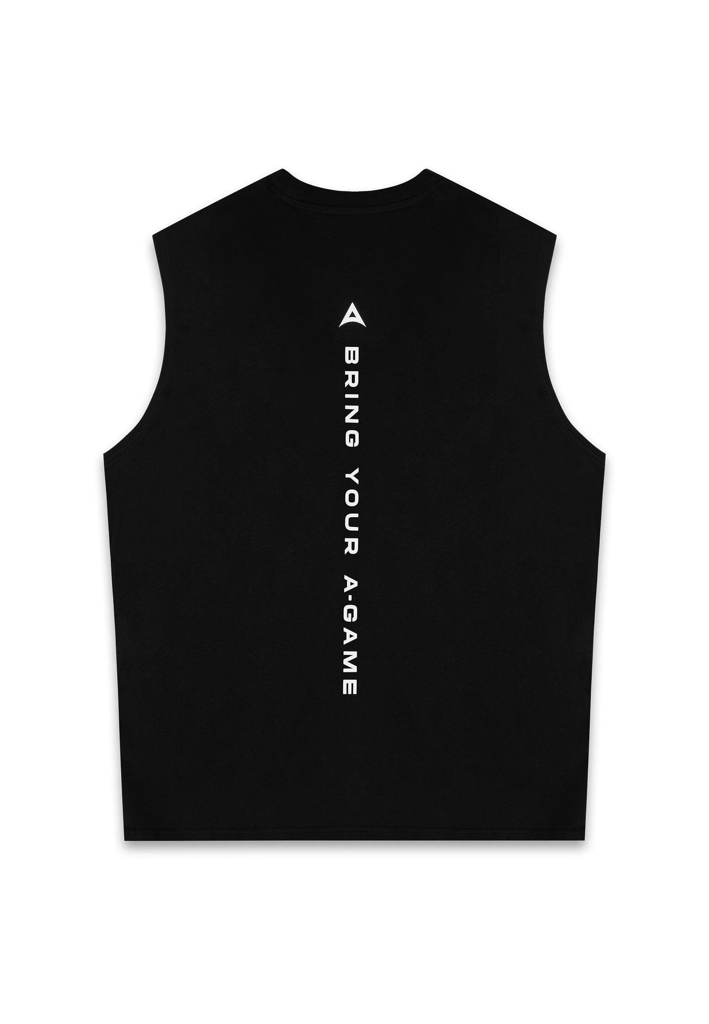 MENS BRING YOUR A-GAME GRAPHIC SLEEVELESS T-SHIRT - BLACK