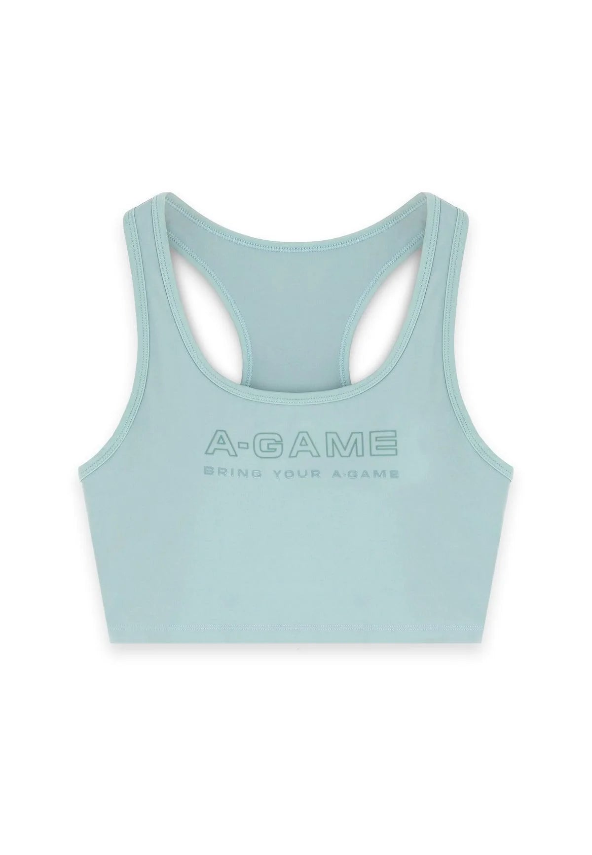 WOMENS A-GAME SQUARE NECK SPORTS BRA - SAGE GREEN