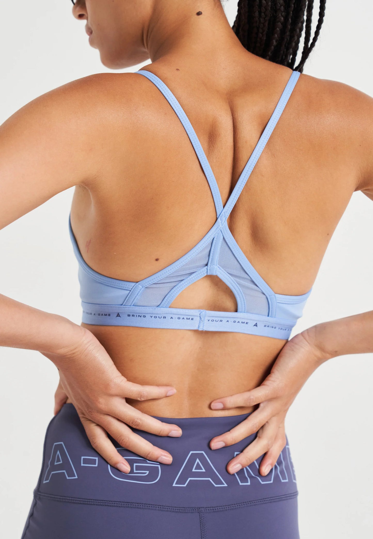 WOMENS A-GAME ADJUSTABLE YOGA SPORTS BRA - BLUE