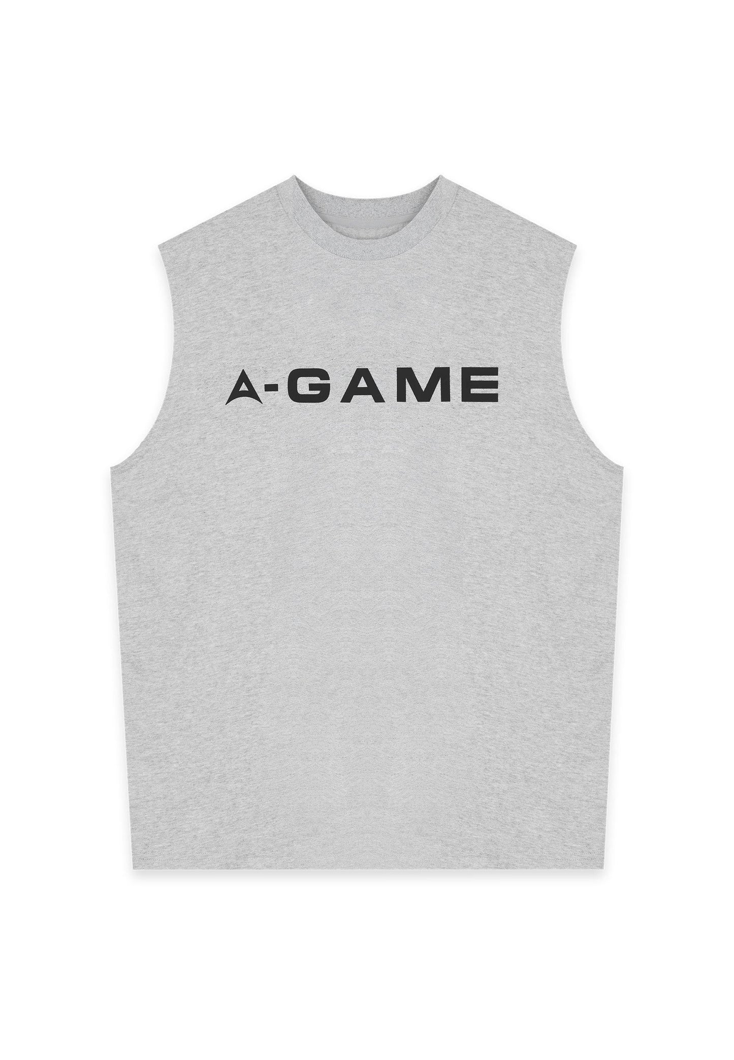 MENS BRING YOUR A-GAME GRAPHIC SLEEVELESS T-SHIRT - GREY MARL