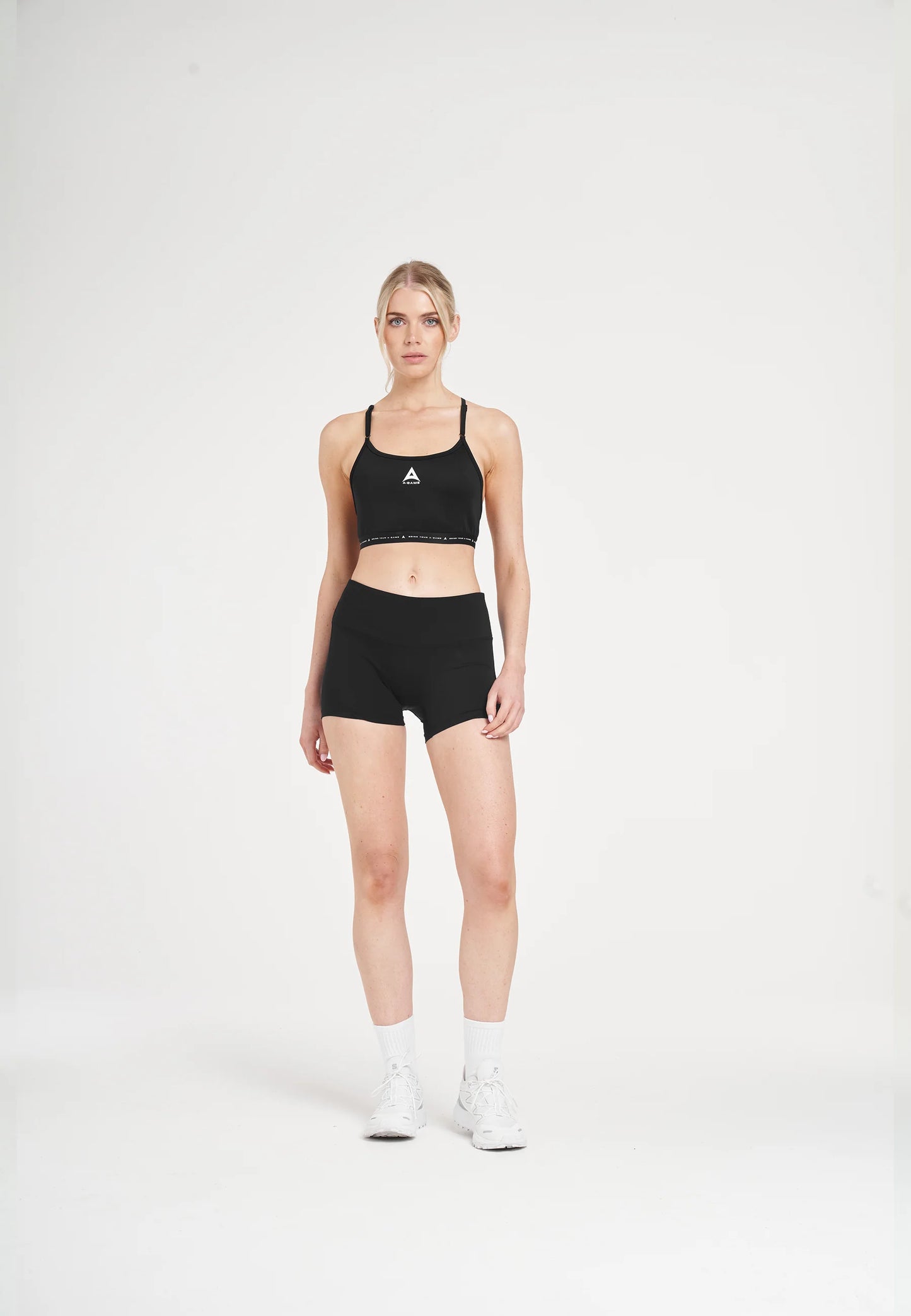 WOMENS A-GAME ADJUSTABLE YOGA SPORTS BRA - BLACK