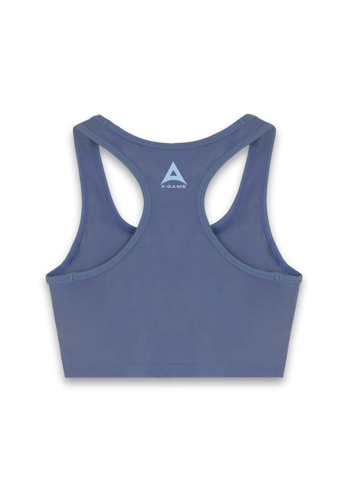WOMENS A-GAME SQUARE NECK SPORTS BRA - BLUE