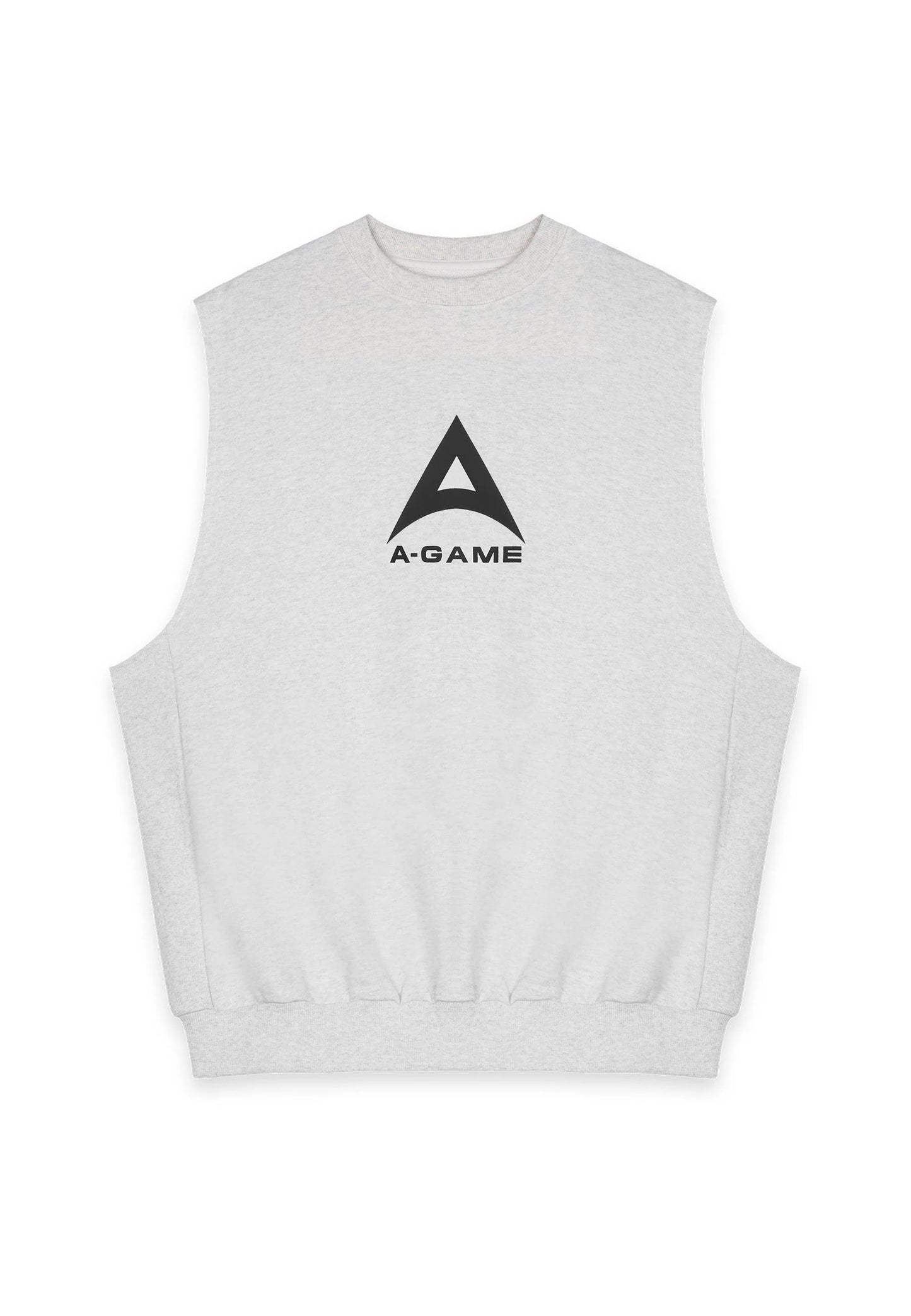 MENS BRING YOUR A-GAME GRAPHIC SLEEVELESS SWEATSHIRT - SNOW MARL