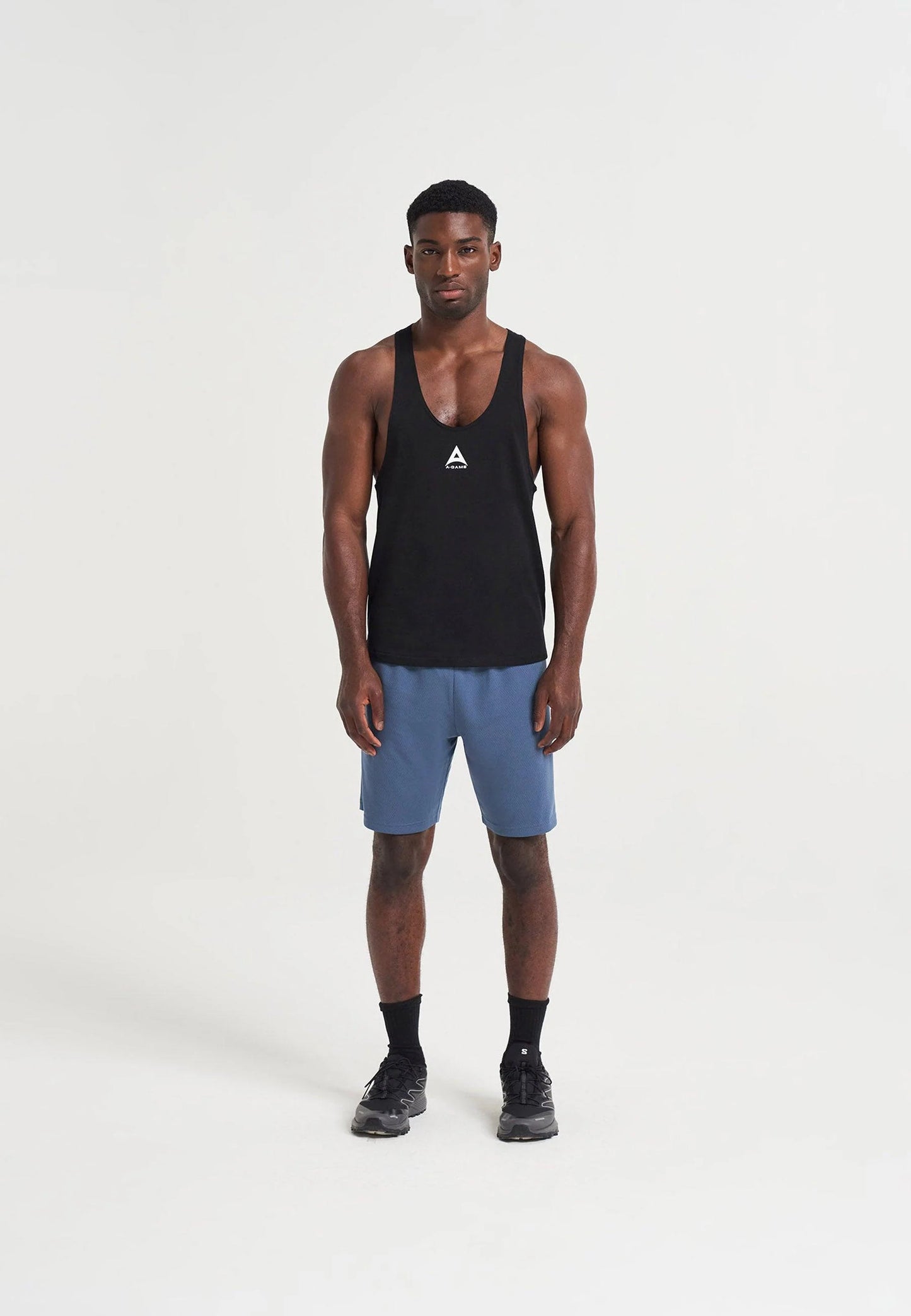 MENS A-GAME LOGO BASKETBALL SHORTS - OCEAN BLUE
