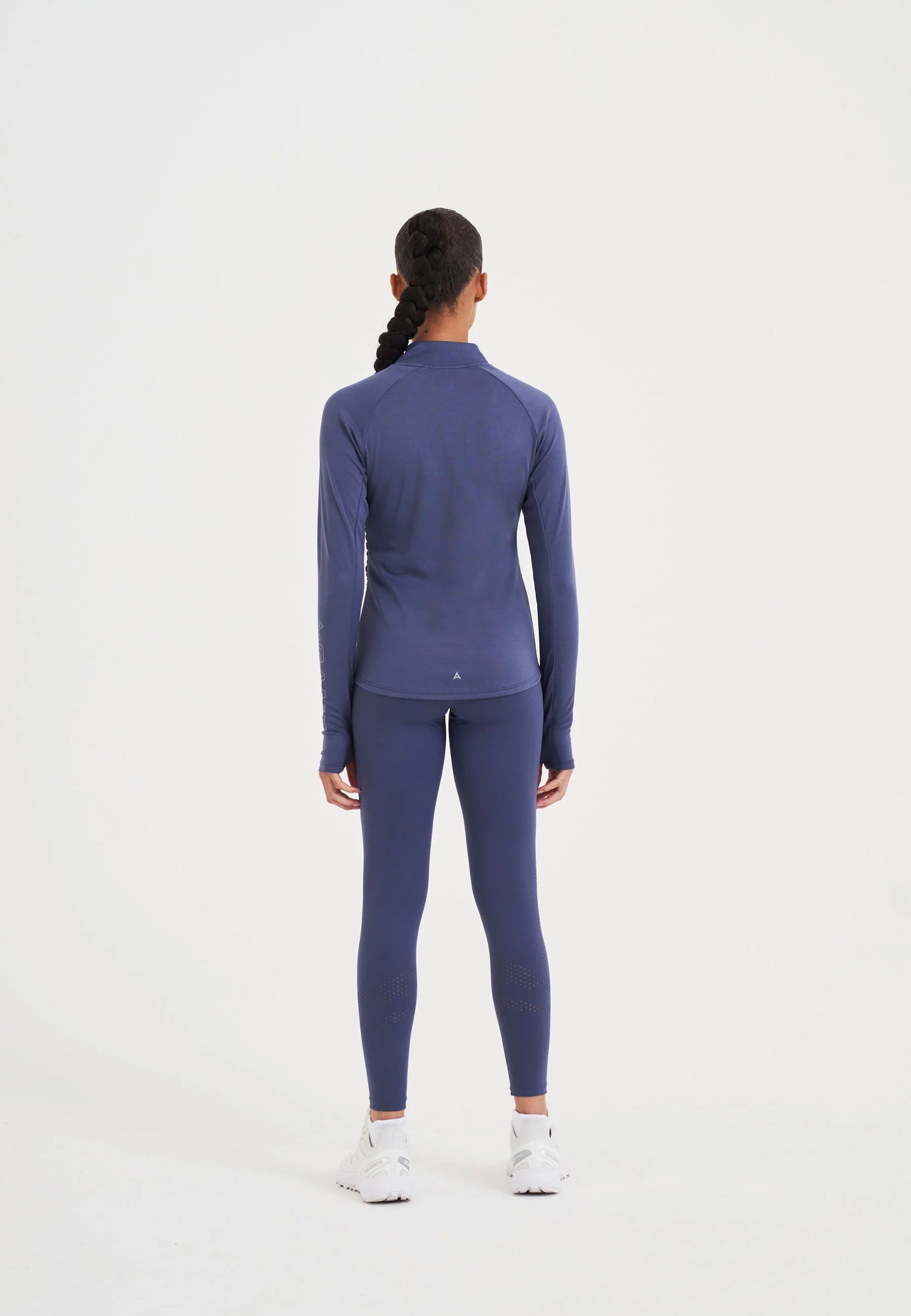 WOMENS A-GAME QUARTER ZIP FITTED TRAINING TOP - BLUE