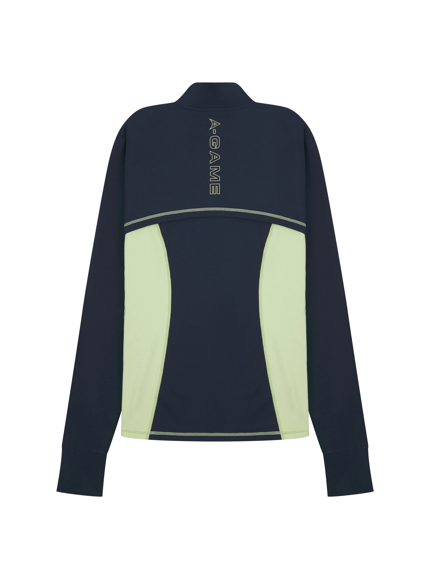 WOMENS A-GAME FITTED THERMAL FLEECE - NAVY/LIME