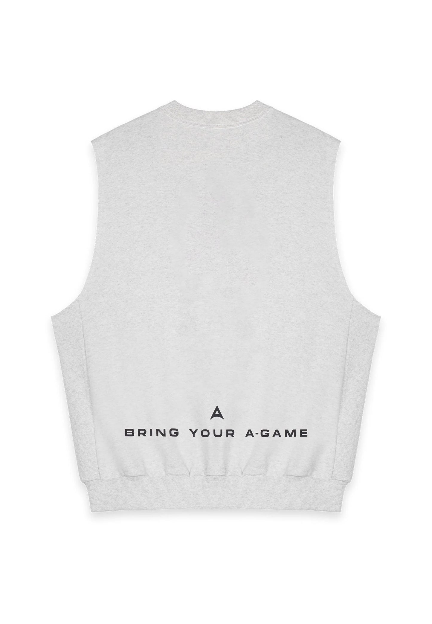 MENS BRING YOUR A-GAME GRAPHIC SLEEVELESS SWEATSHIRT - SNOW MARL