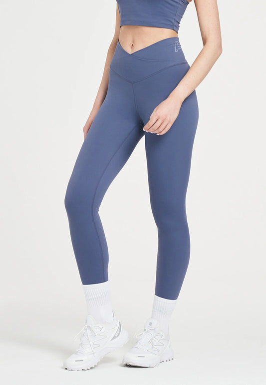 WOMENS A-GAME  WRAPPED YOGA LEGGINGS - BLUE