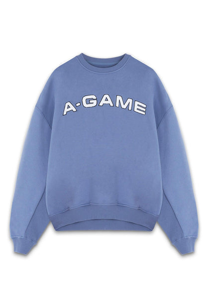 WOMENS A-GAME CHENILLE LOGO SWEATSHIRT - ELEMENTAL BLUE