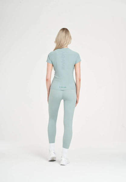 WOMENS A-GAME SHORT SLEEVE TRAINING T-SHIRT - SAGE GREEN
