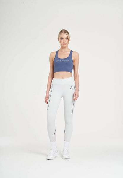 WOMENS A-GAME REFLECTIVE RUNNING LEGGINGS - GREY