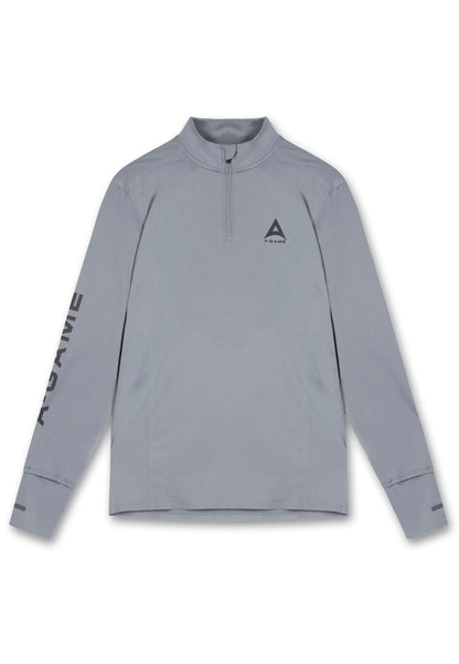 MENS A-GAME PERFORMANCE LONG SLEEVE TRAINING TOP - STEEL GREY