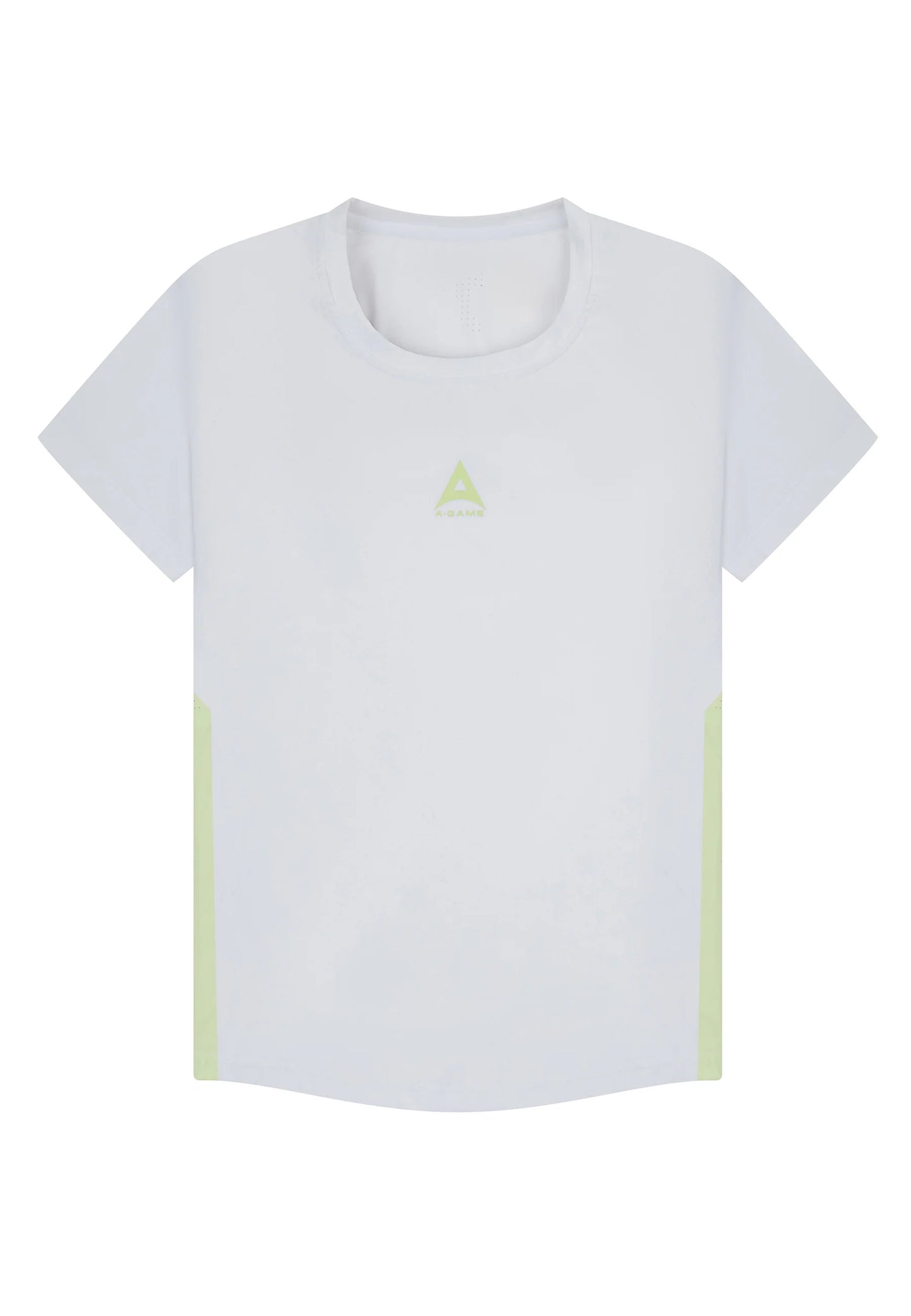 WOMENS A-GAME SHORT SLEEVE TRAINING T-SHIRT - WHITE/LIME