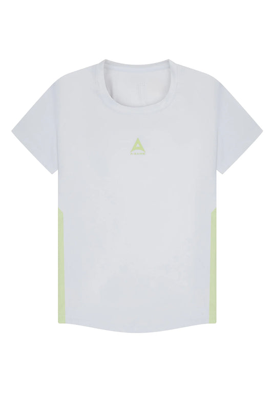 WOMENS A-GAME SHORT SLEEVE TRAINING T-SHIRT - WHITE/LIME