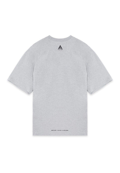 WOMENS A-GAME CHENILLE LOGO RELAXED T-SHIRT - GREY MARL