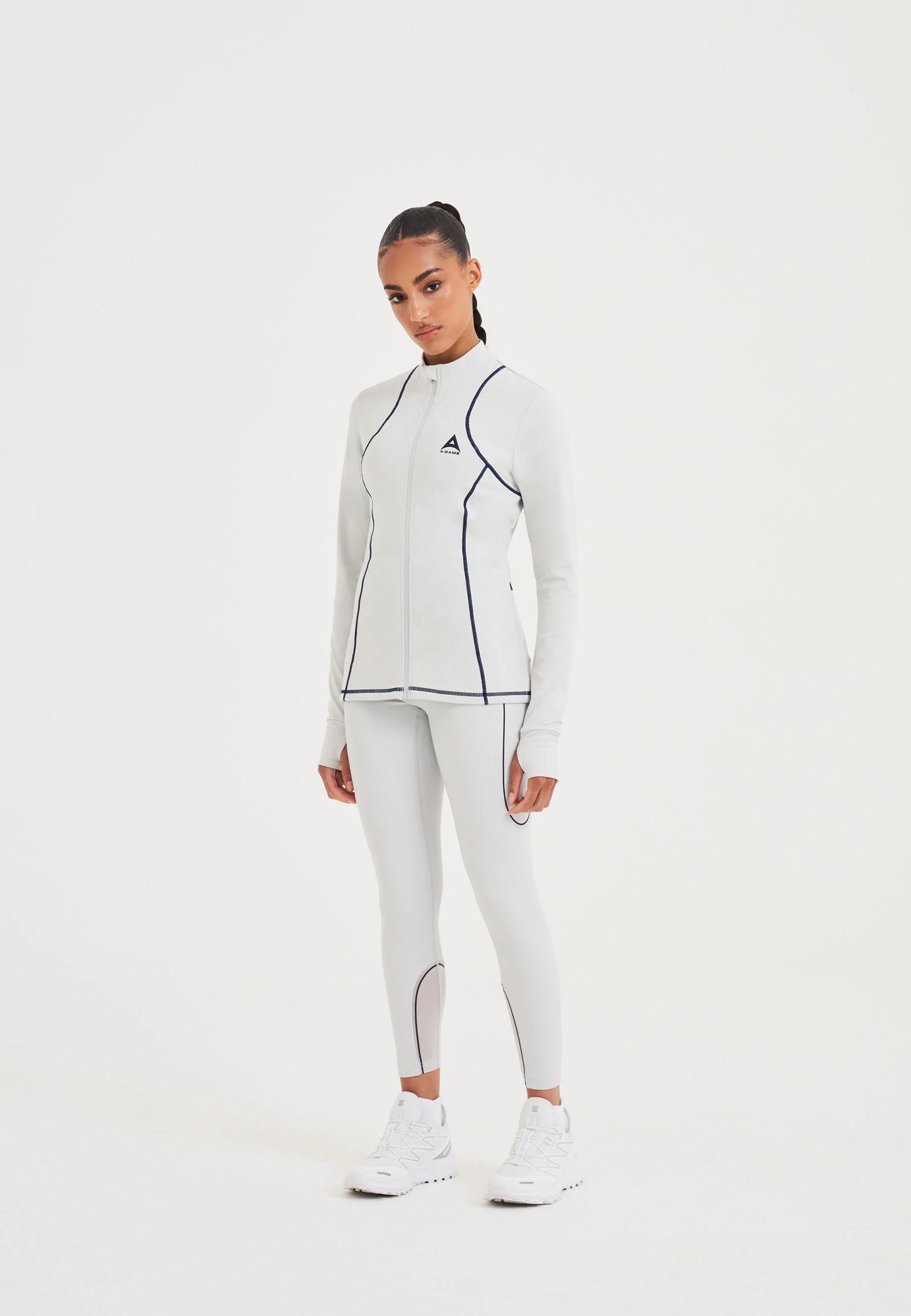 WOMENS A-GAME FITTED THERMAL FLEECE - GREY