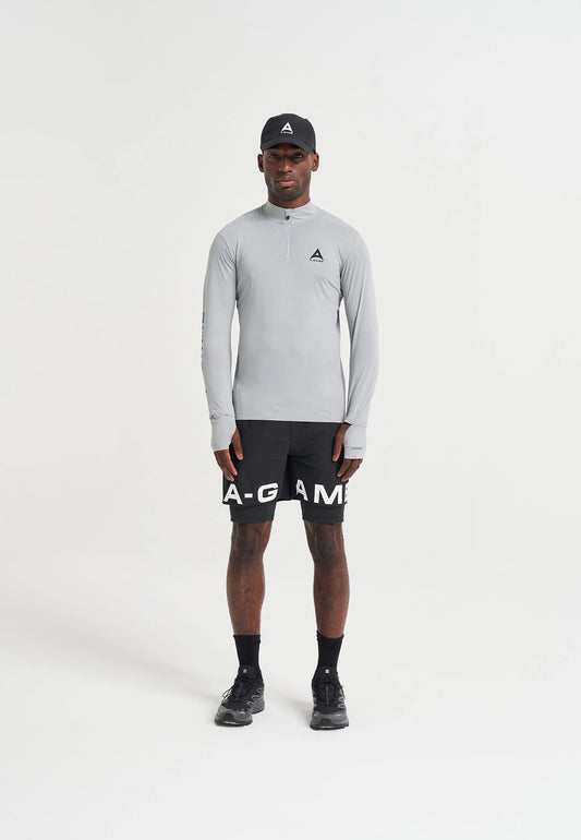 MENS A-GAME PERFORMANCE LONG SLEEVE TRAINING TOP - STEEL GREY