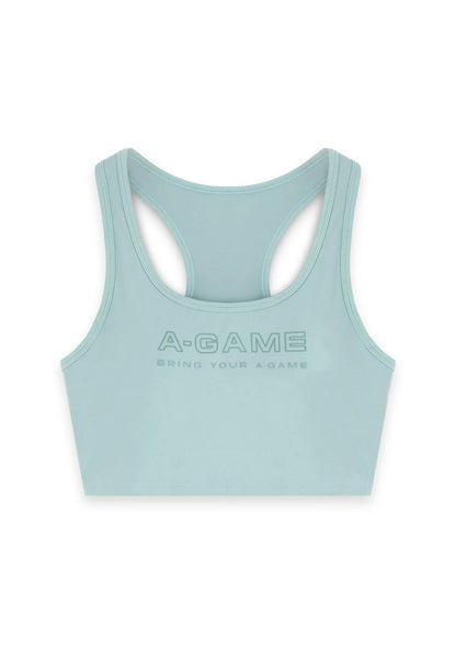 WOMENS A-GAME SQUARE NECK SPORTS BRA - SAGE GREEN