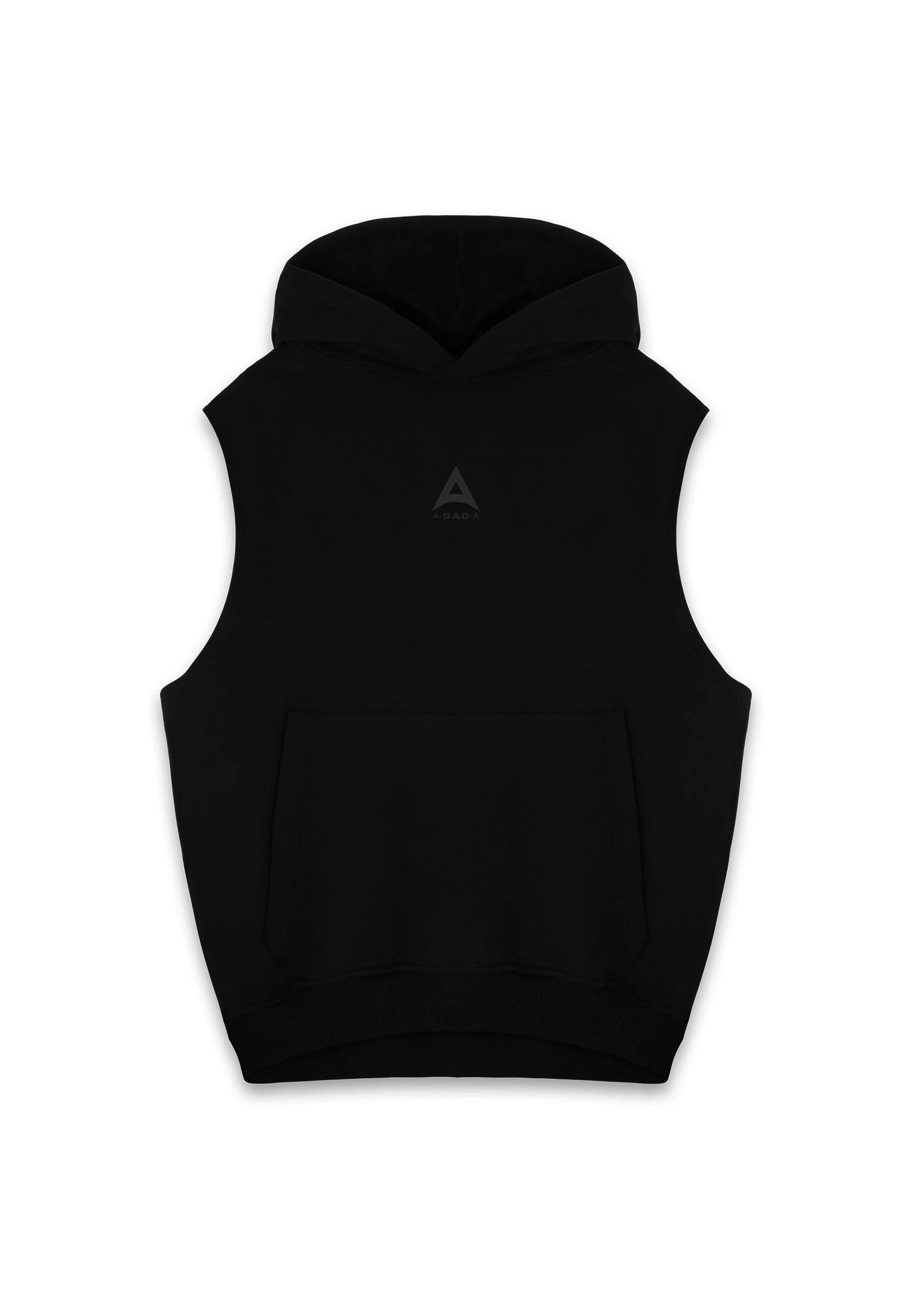 MENS A-GAME LOGO GRAPHIC SLEEVELESS HOODIE - BLACK