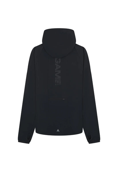WOMENS A-GAME LIGHTWEIGHT FITTED RUNNING JACKET - BLACK/SILVER