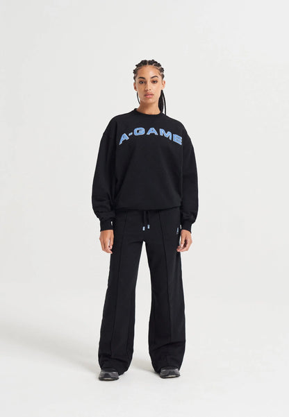 WOMENS A-GAME CHENILLE LOGO SWEATSHIRT - BLACK