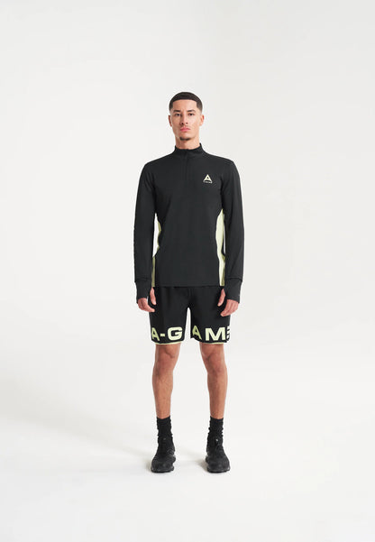 MENS A-GAME PERFORMANCE LONG SLEEVE TRAINING TOP - BLACK/LIME