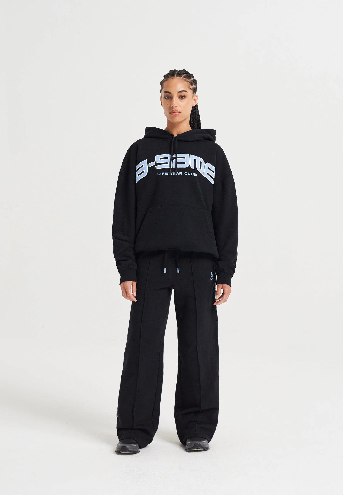 WOMENS A-GAME ROTATE LOGO GRAPHIC HOODIE - BLACK