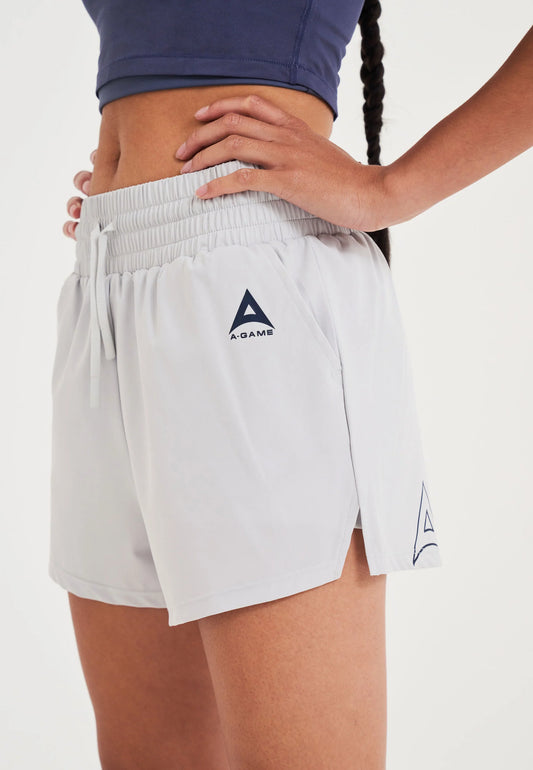 WOMENS A-GAME TRAINING RUNNER SHORTS - GREY
