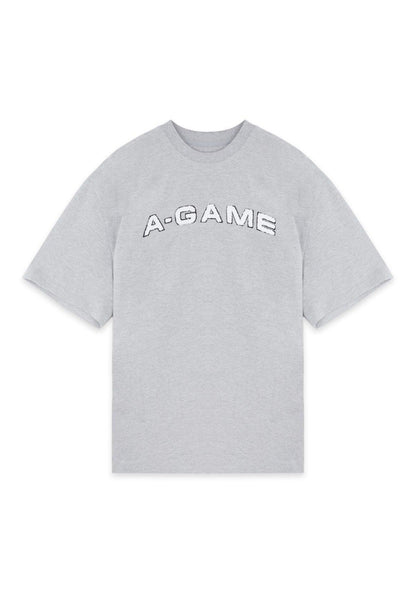 WOMENS A-GAME CHENILLE LOGO RELAXED T-SHIRT - GREY MARL