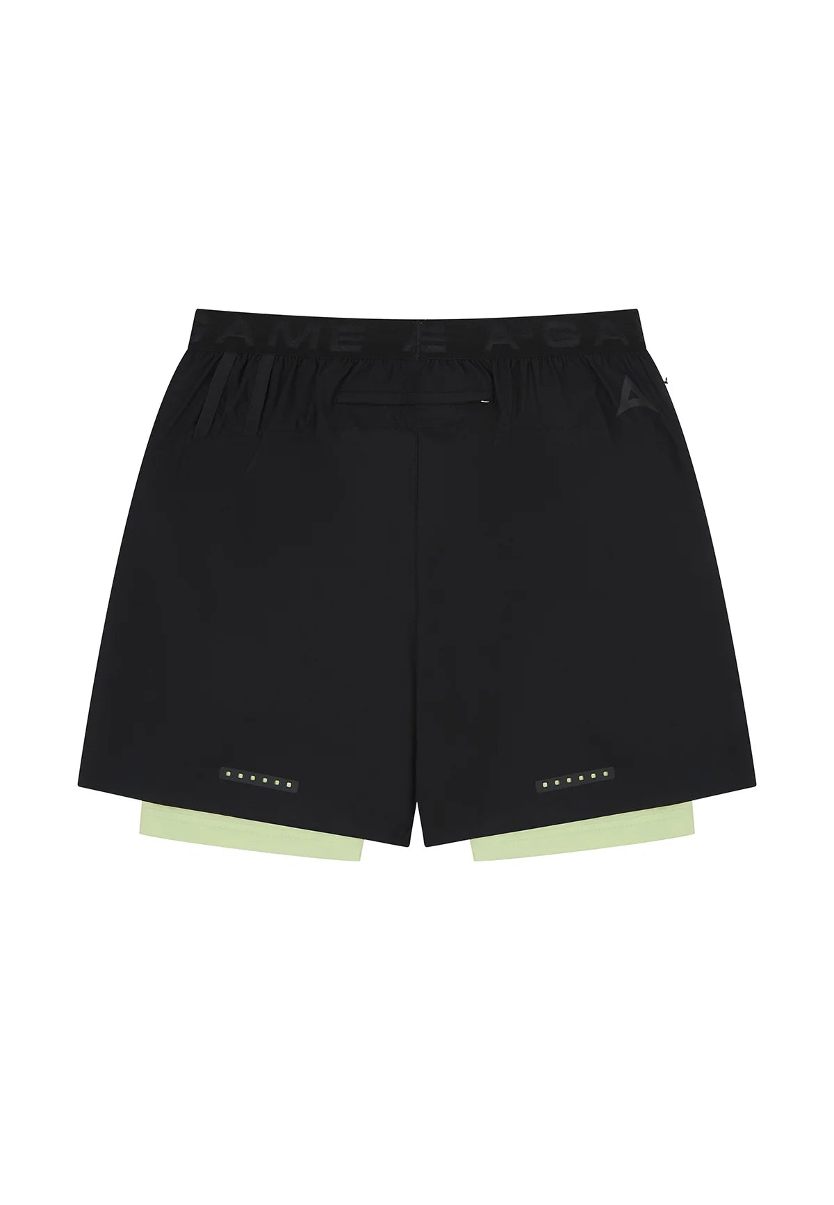 MENS A-GAME 2 IN 1 TRAINING SHORTS - BLACK/LIME