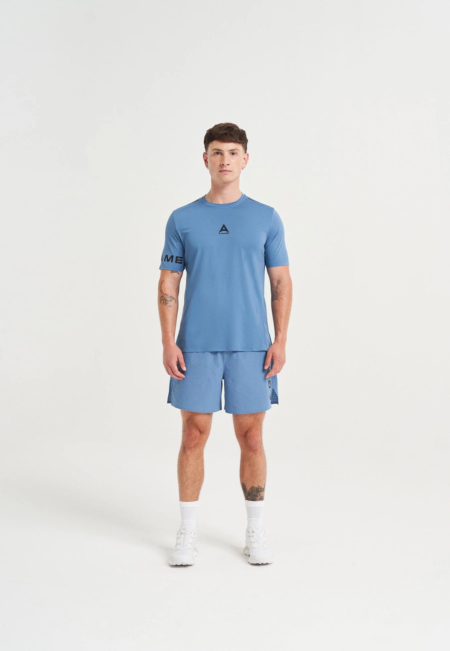 MENS A-GAME PERFORMANCE TRAINING T-SHIRT - OCEAN BLUE