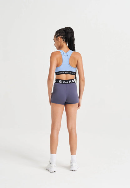 WOMENS A-GAME LOGO TRAINING CROPPED SHORTS - BLUE