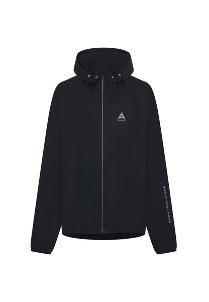 WOMENS A-GAME LIGHTWEIGHT FITTED RUNNING JACKET - BLACK/SILVER