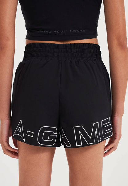 WOMENS A-GAME TRAINING RUNNER SHORTS - BLACK