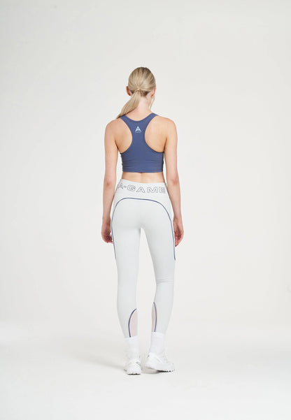 WOMENS A-GAME REFLECTIVE RUNNING LEGGINGS - GREY