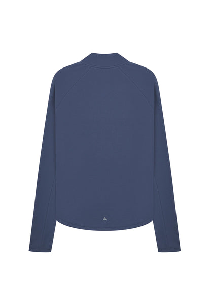 WOMENS A-GAME QUARTER ZIP FITTED TRAINING TOP - BLUE