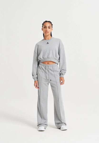 WOMENS BRING YOUR A-GAME CROPPED SWEATSHIRT - GREY MARL