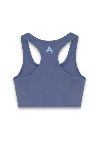 WOMENS A-GAME SQUARE NECK SPORTS BRA - BLUE