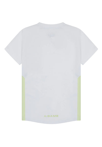 WOMENS A-GAME SHORT SLEEVE TRAINING T-SHIRT - WHITE/LIME