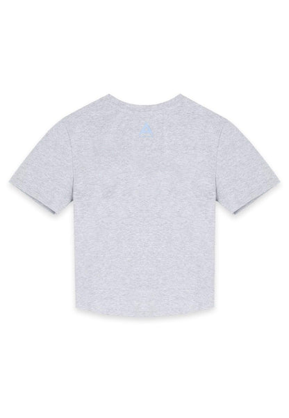 WOMENS A-GAME ROTATE LOGO FITTED T-SHIRT - GREY MARL