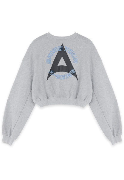 WOMENS BRING YOUR A-GAME CROPPED SWEATSHIRT - GREY MARL