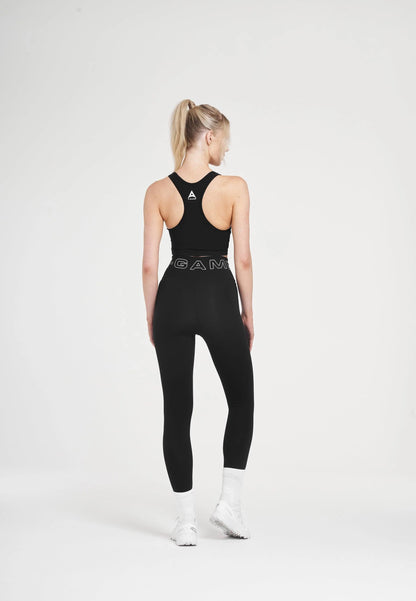 WOMENS A-GAME SQUARE NECK SPORTS BRA - BLACK