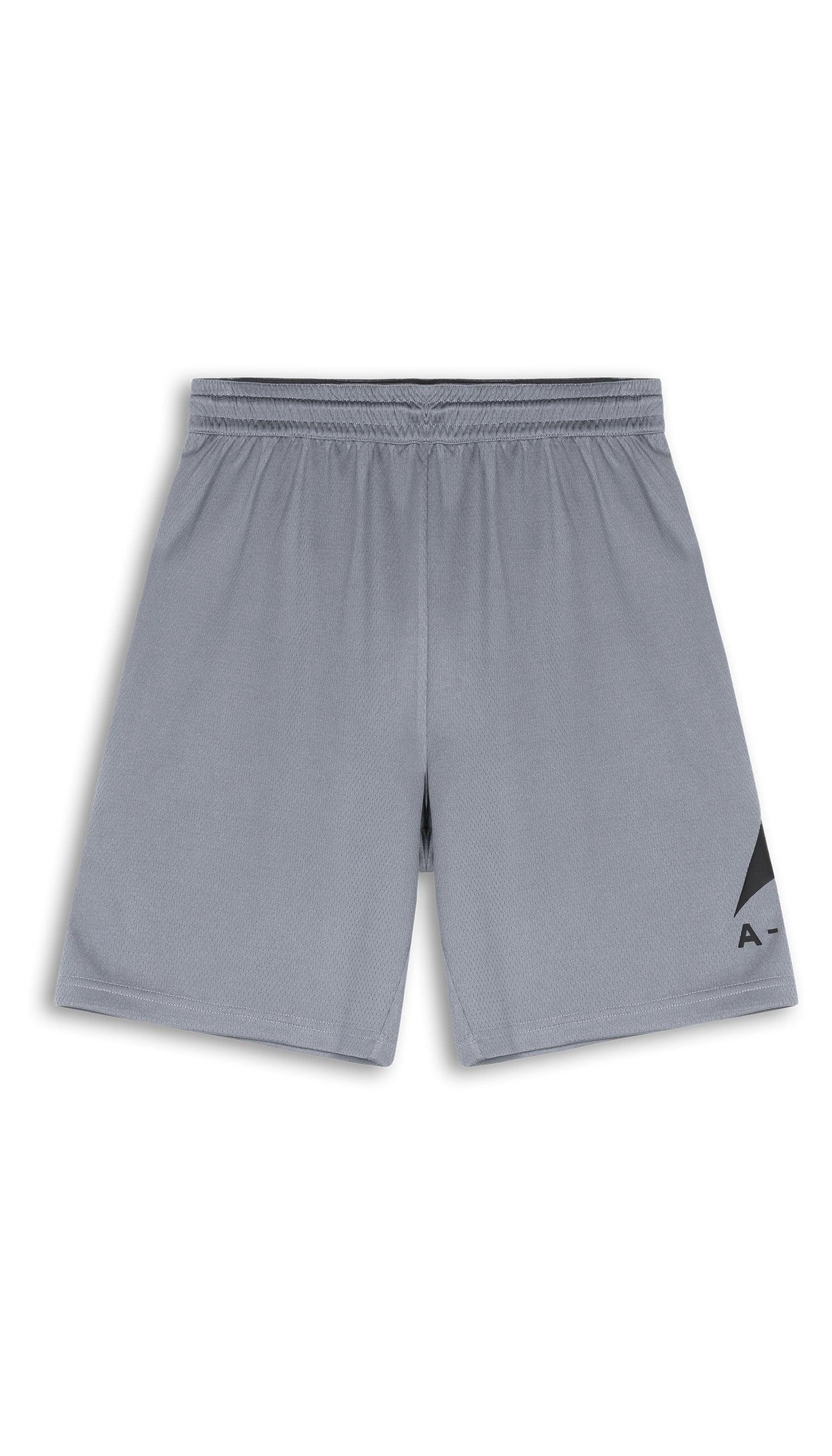 MENS A-GAME LOGO BASKETBALL SHORTS - STEEL GREY
