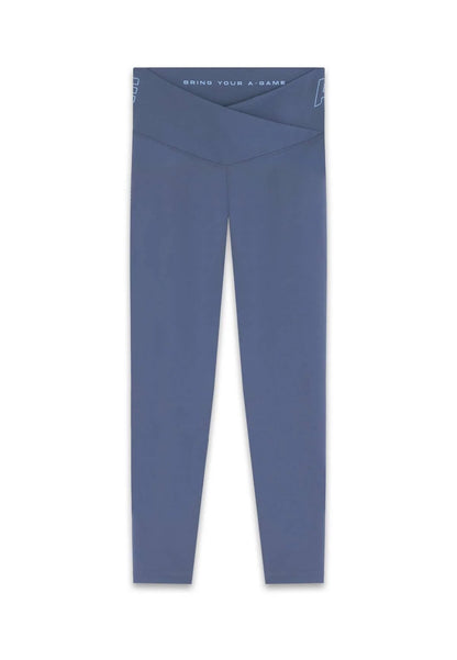 WOMENS A-GAME  WRAPPED YOGA LEGGINGS - BLUE