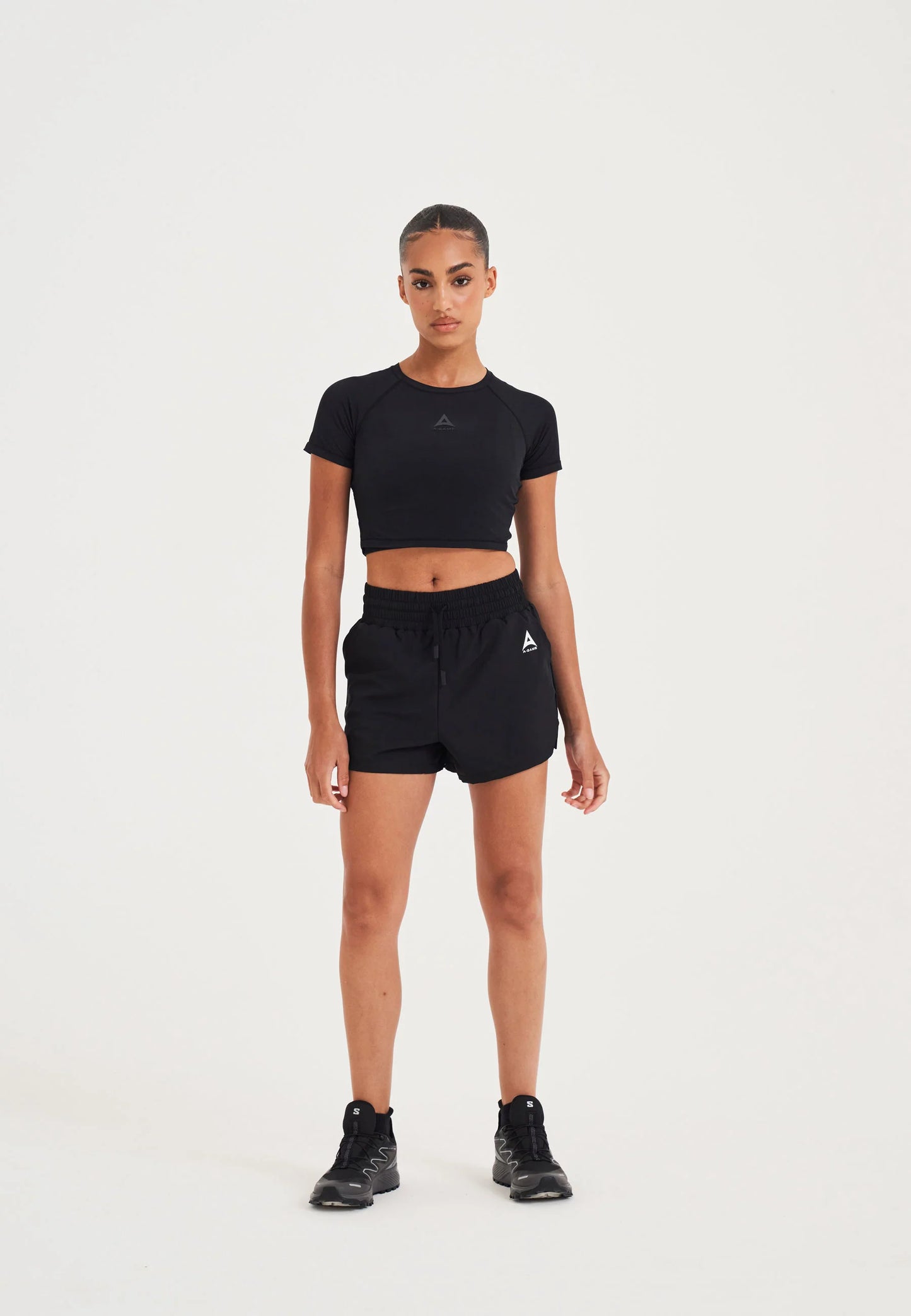 WOMENS A-GAME TRAINING RUNNER SHORTS - BLACK