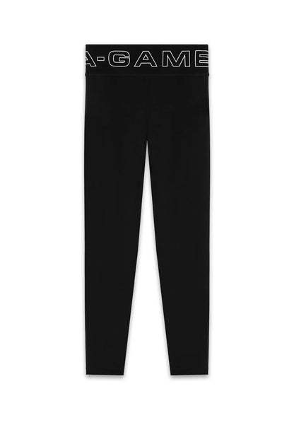 WOMENS A-GAME HIGH WAISTED WRAPPED YOGA LEGGINGS - BLACK
