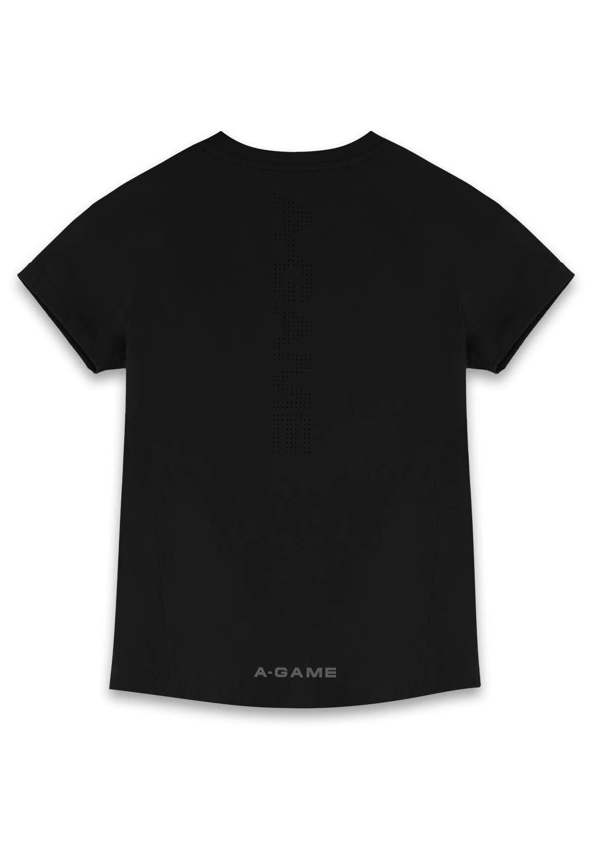 WOMENS A-GAME SHORT SLEEVE TRAINING T-SHIRT - BLACK