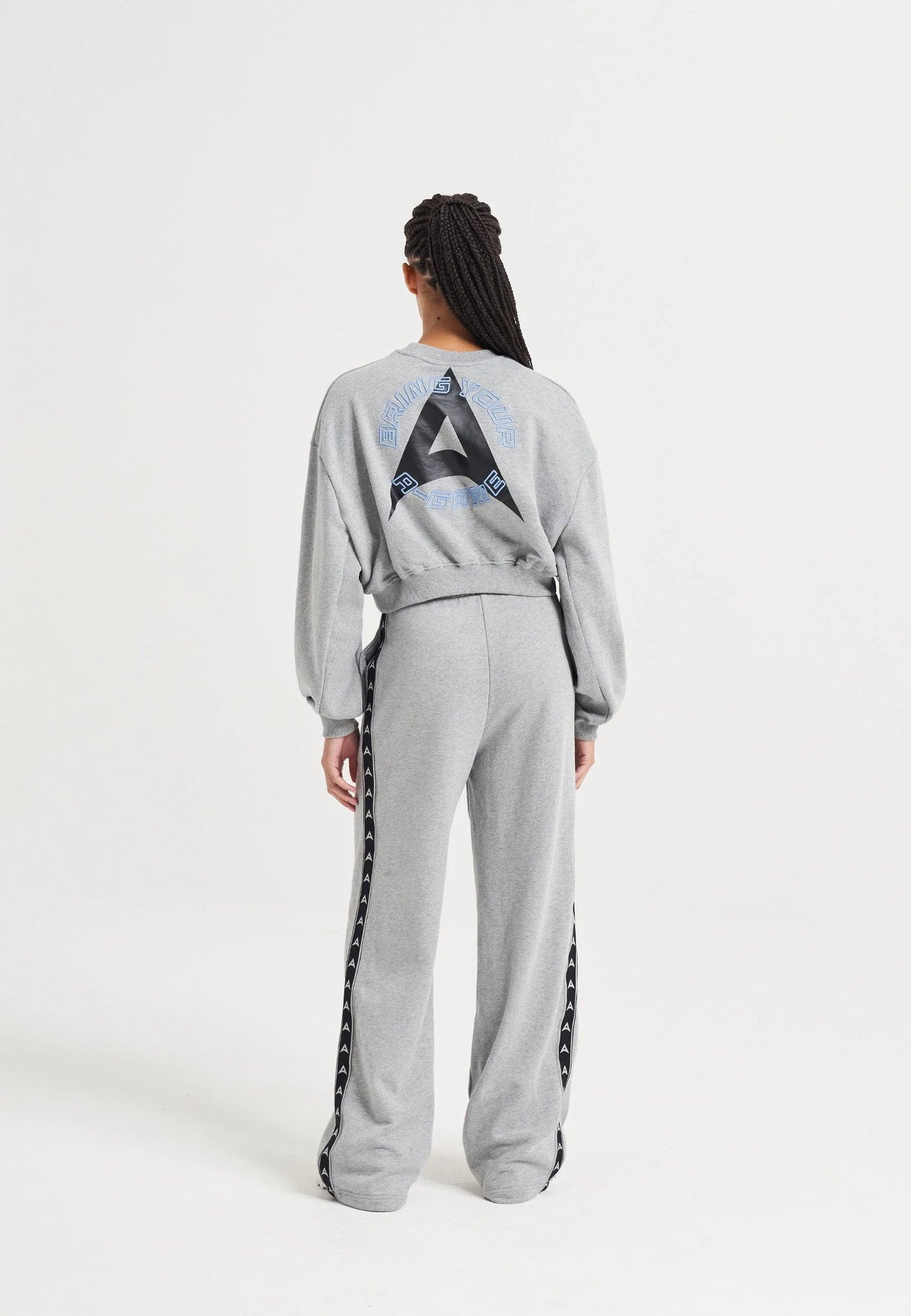 WOMENS BRING YOUR A-GAME CROPPED SWEATSHIRT - GREY MARL