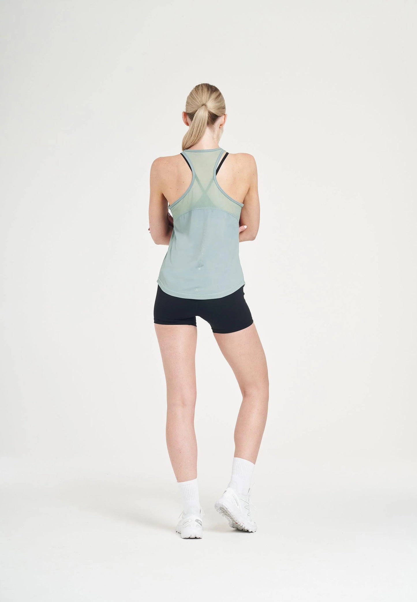 WOMENS A-GAME RELAXED RACER BACK TRAINING VEST - SAGE GREEN