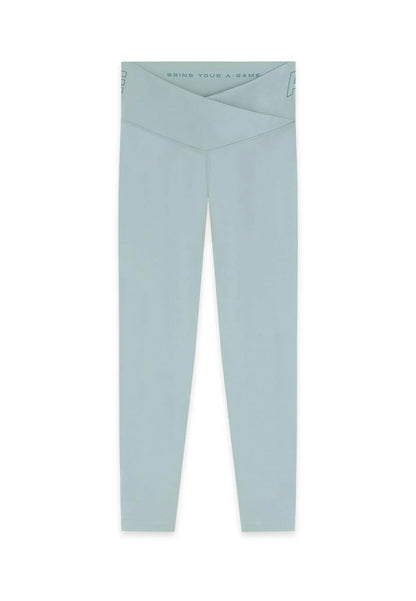 WOMENS A-GAME  WRAPPED YOGA LEGGINGS - SAGE GREEN